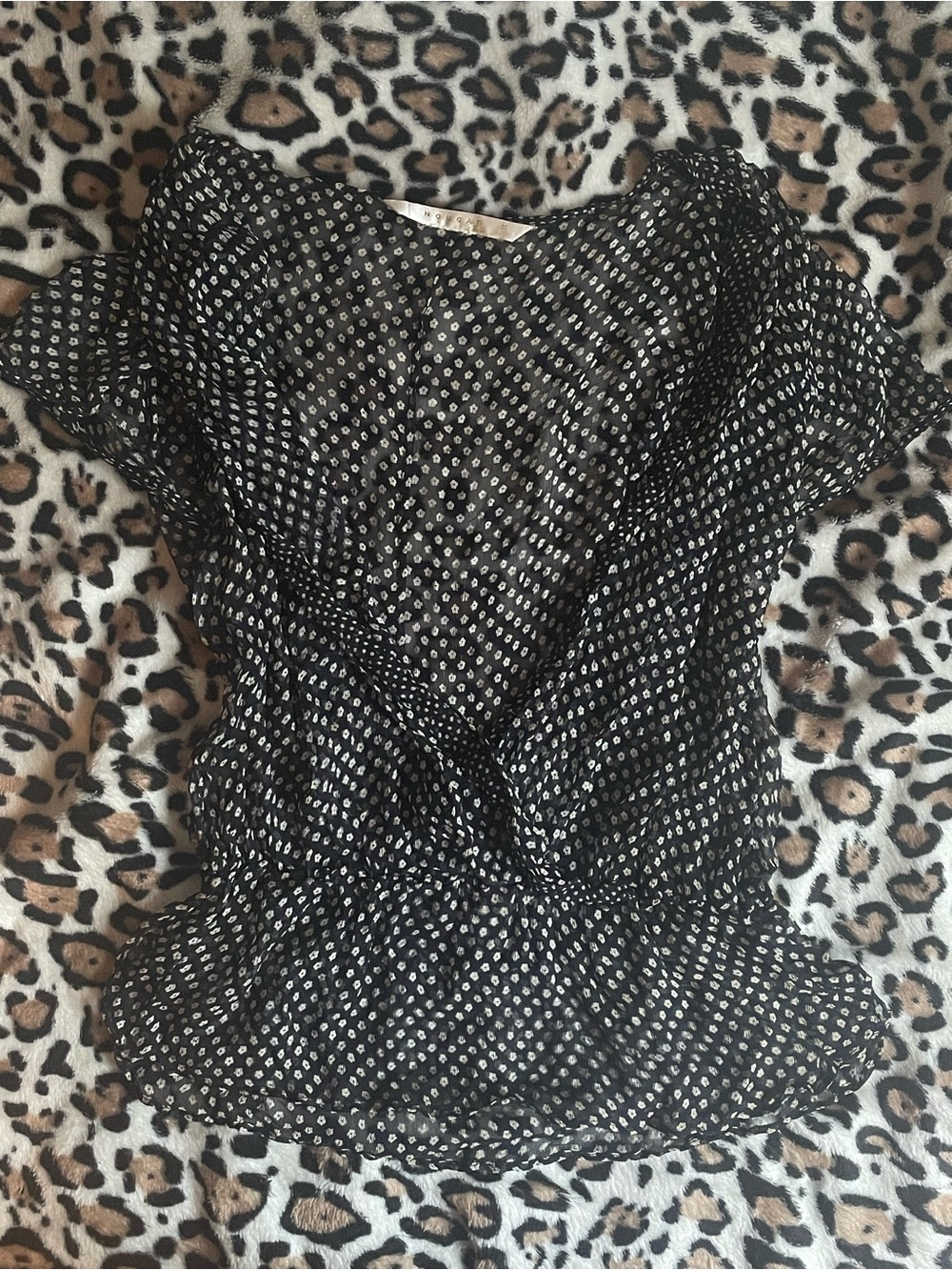 ♡ Floral Print Sheer Blouse